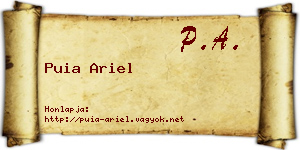 Puia Ariel névjegykártya